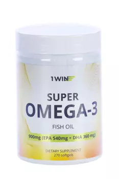 Омега 3 Super рыбий жир 1WIN, 900 мг, 270 шт, капсулы