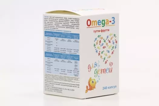 Омега-3 тутти-фрутти детский микс, 0,5 г, 240 шт