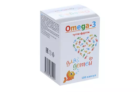 Омега-3 тутти-фрутти детский микс, 500 мг, 100 шт
