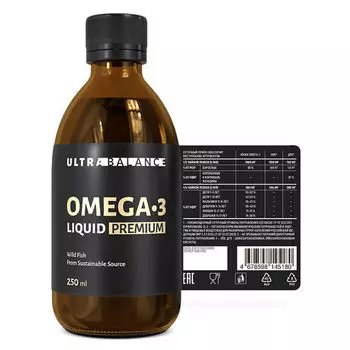 Omega-3 UltraBalance Liquid Premium, 250 мл, раствор