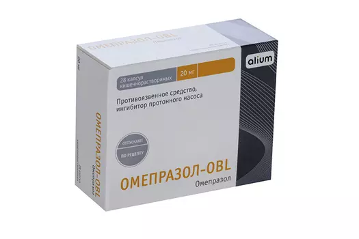 Омепразол-OBL 20 мг, 28 шт, капсулы кишечнорастворимые