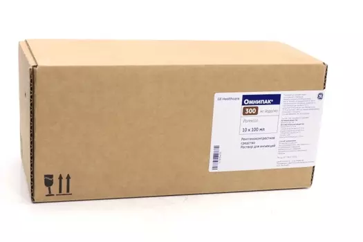 Омнипак 300 мг йода/мл, 100 мл, 10 шт, раствор для инъекций