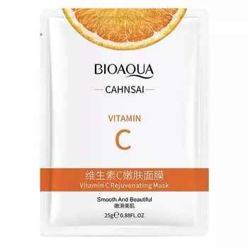 Омолаживающая тканевая маска Bioaqua для лица с витамином С, 25 г