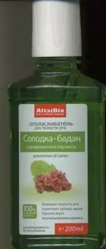Ополаскиватель АлтайБио профилактика кариеса солодка/бадан, 200 мл