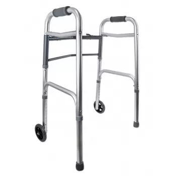 Опора-ходунки AMRUS AMW2B76 жесткие с двумя замками с двумя опорами и двумя колесами, 125 мм