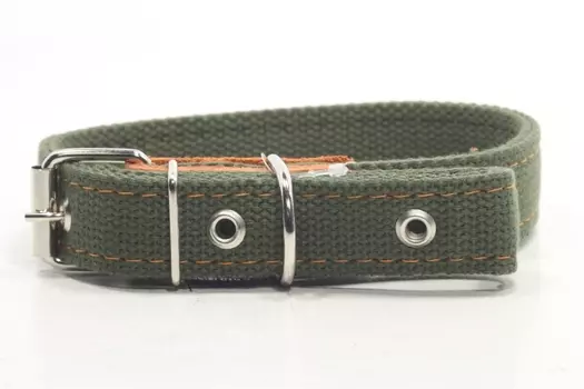 Ошейник брезентовый двухслойный, 59,5 х 2,5 см, ОШ 30-55 см