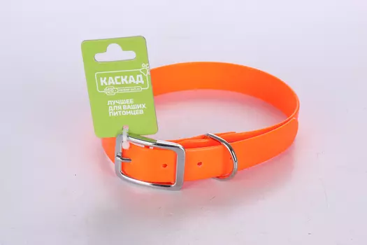 Ошейник из биотана шир. 25мм оранжевый обх шеи 39-51