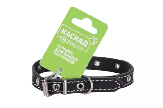 Ошейник кожаный, безразмерный, ширина 15мм обхват шеи 30 см