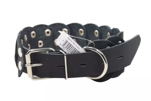 Ошейник кожаный чешуйчатый 60 х 3,5 см, ОШ 43-56 см, микс цветов