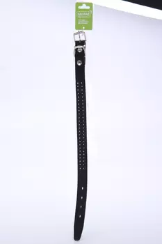 Ошейник кожаный двойной с шипами-ёж 25 мм обхв.шеи 39-46см