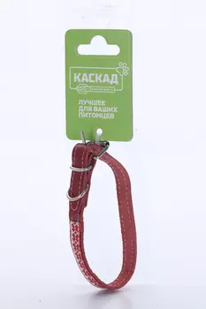 Ошейник кожаный с тесьмой ширина 12 мм (обхват шеи от 20 до 24 см) обхват шеи от 20 до 24 см