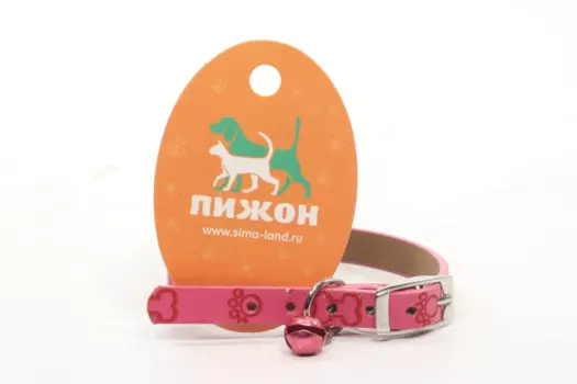 Ошейник мягкий с бубенчиком "Косточки и лапки", 31 х 1, микс цветов