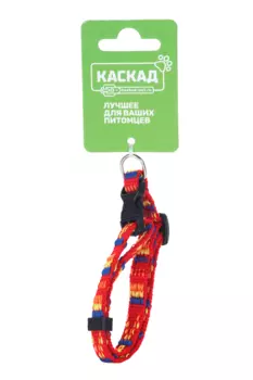 Ошейник нейлон Орнамент с пряжкой-защелкой 10ммх20/30см красный