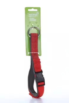 Ошейник нейлон Премиум светоотражающий с неопреновой подкладкой 20ммх30/50см красный
