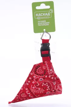 Ошейник нейлон с косынкой 15ммх25/40 см красный