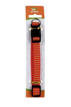 Ошейник рифленый, 40 х 1,5 см, красно-желтый