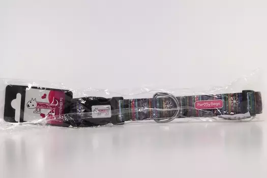 Ошейник-удавка ФоМайДогс снежинка черн