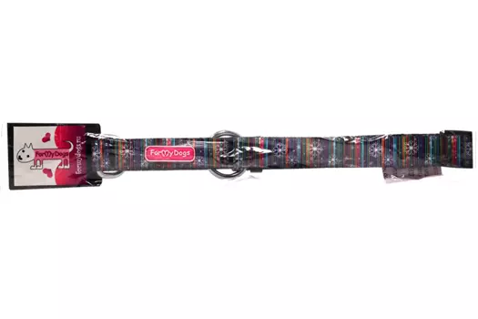 Ошейник-удавка ФоМайДогс снежинка черн