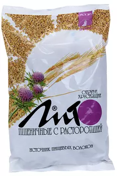 Отруби Лито хрустящие пшеничные с кальцием вкус расторопши, 200 г