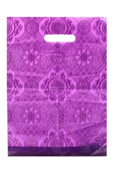 Пакет с орнаментом фиолетовый 30х40 см
