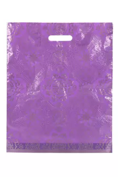 Пакет с орнаментом фиолетовый 40х50 см