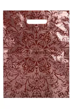 Пакет с орнаментом коричневый 30х40 см