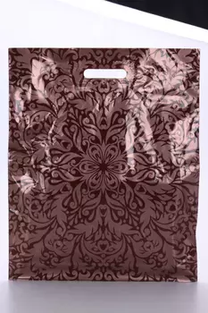 Пакет с орнаментом коричневый 40х50 см