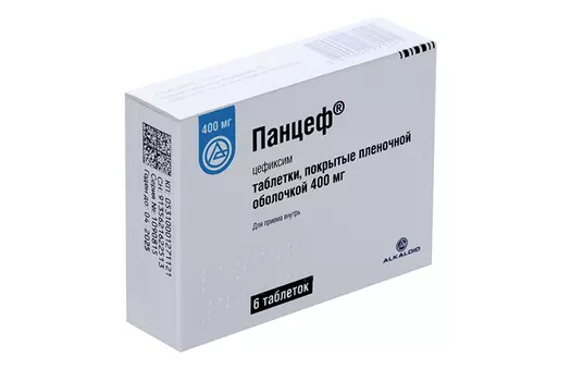 Панцеф 400 мг, 6 шт, таблетки покрытые пленочной оболочкой