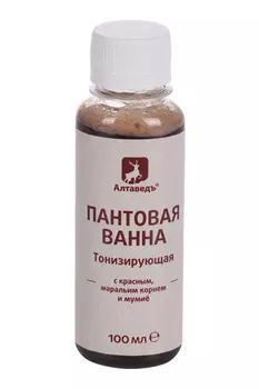 Пантовая ванна Алтаведъ Тонизирующая с красным/маральим корнем и мумие жидкая, 100 мл
