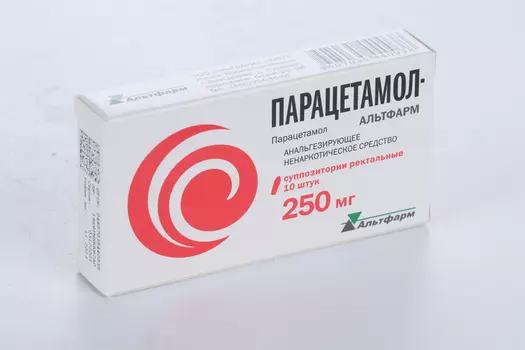 Парацетамол-Альтфарм 250 мг, 10 шт, суппозитории ректальные
