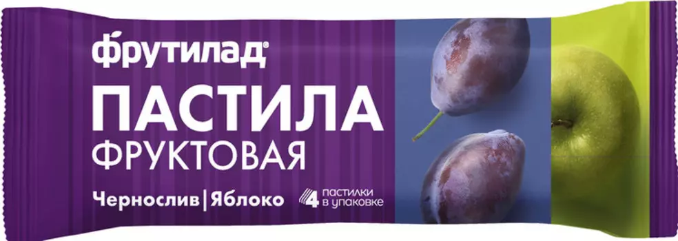 Пастила Фрутилад фруктовая чернослив/яблоко 30 г 4 шт в упаковке