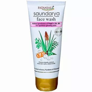 PATANJALI Face wash Saundarya Увлажняющий гель для умывания лица Саундарья 100мл