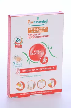 Патчи Puressentiel 14 эфирных масел разогревающ, 3 шт