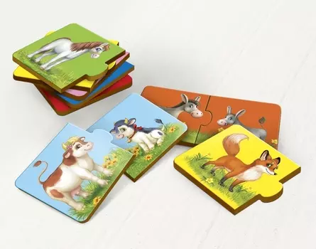 Пазл двойной «Малыши и мамы» (головоломка), 12 пазлов, 24 детали