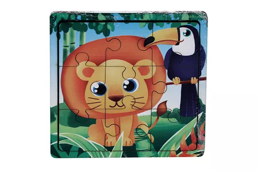Пазл «Лев и тукан», 9 деталей