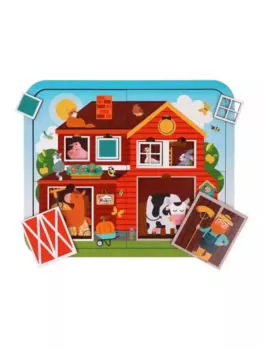 Пазл Mapacha многослойный Кто живет на ферме деревянный