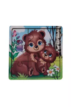 Пазл «Медведица и медвежонок», 9 деталей