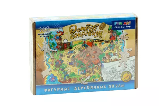 Пазл Нескучные игры FUN ART collection остров сокровищ фигурные/деревянные 102 элемента