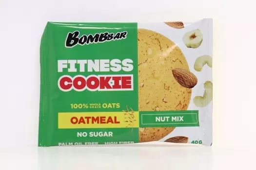 Печенье БомбБар Фитнес Куки неглазир/овсяное ореховый микс, 40 г