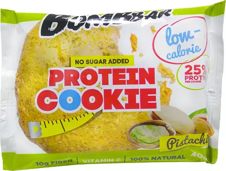 Печенье БомбБар Протеин Куки низкокалорийное фисташка, 40 г