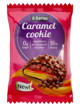 Печенье Caramel cookie с рисовыми шариками в глазури 45 гр Ёбатон