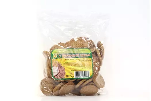 Печенье сдобное с гречневой мукой на фруктозе, 330 г