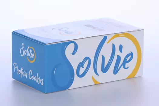 Печенье Solvie Protein cookies арахисовое глазир с молоч шоколад б/сахара, 60 г, 8 шт