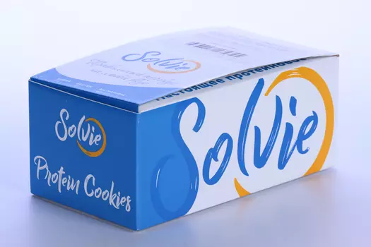 Печенье Solvie Protein cookies Розовое мороженое с йогурт глазурью б/сах, 60 г, 8 шт