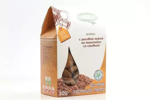 Печенье Vitlen с рисовой мукой на мальтите, 200 г