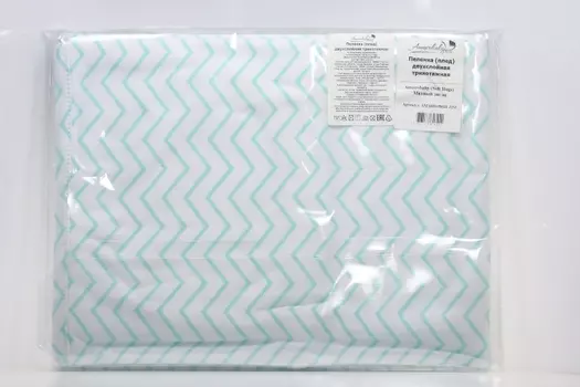 Пеленка АмароБеби двухслойная трикотажная Софт Хагс Мятный Зигзаг
