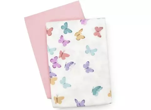 Пеленка Анде вэ Бланкет Бабочки разноцвет 115х115 см, 2 шт