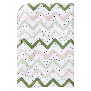 Пеленка Анде вэ Бланкет Зигзаг белый/зеленый 115х115 см