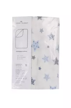 Пеленка Анде вэ Бланкет Звездочки белый/серый/голубой 115х115 см