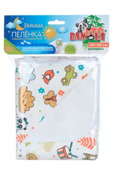 Пеленка Бамбула непромок д/кроватки ананасы белый 60х90 см
